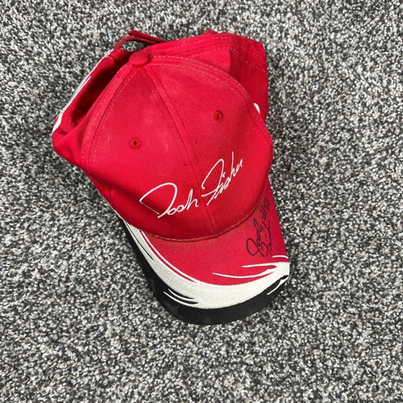 Other - Vintage Red Josh Fisher Signed Autographed NASCAR Racing Cap One Size